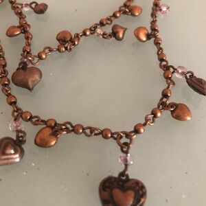 Heart Charm Bronze Necklace